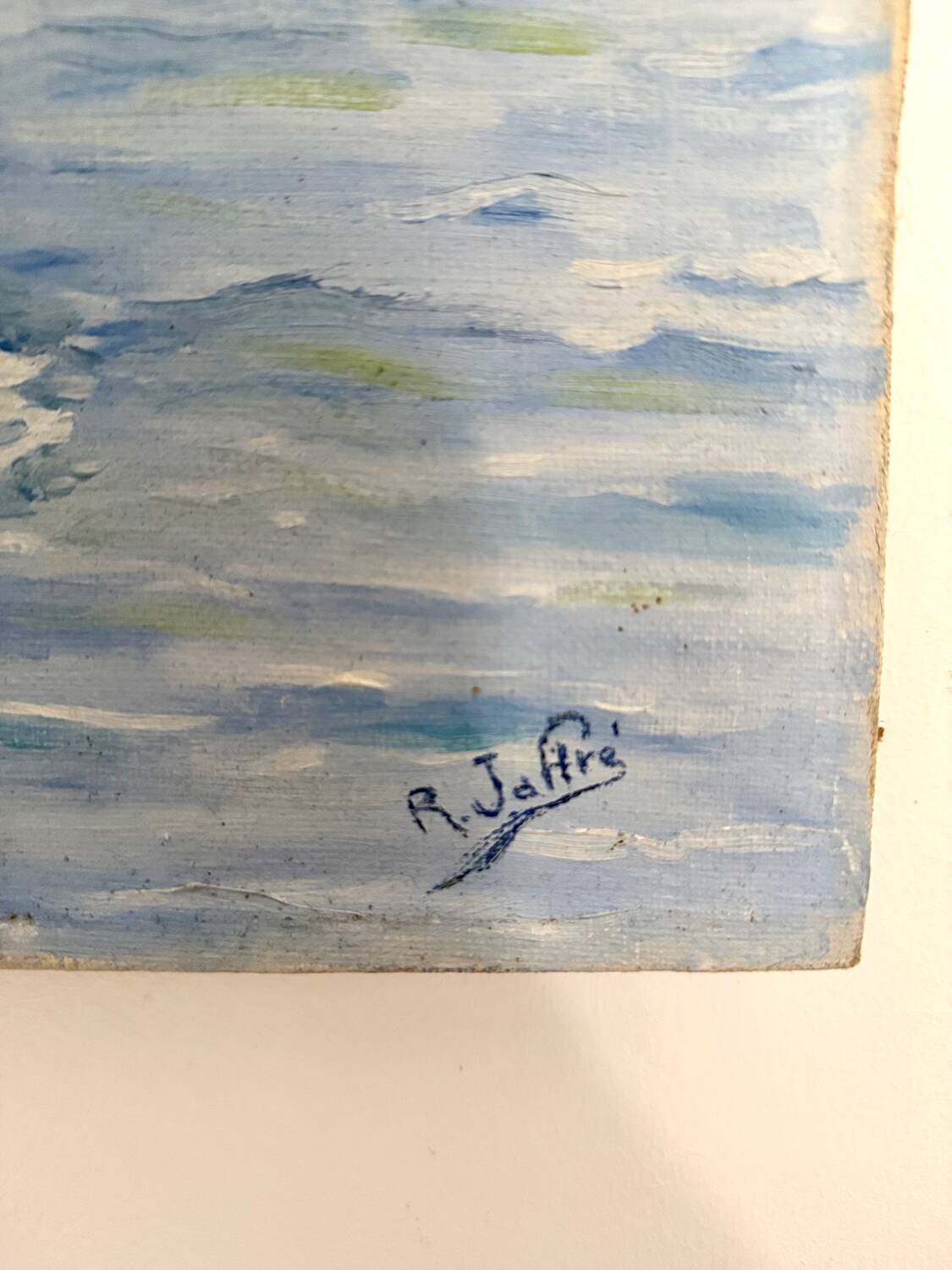Oil on canvas, Marine signed Raymond JAFFRÉ (1918-2003)