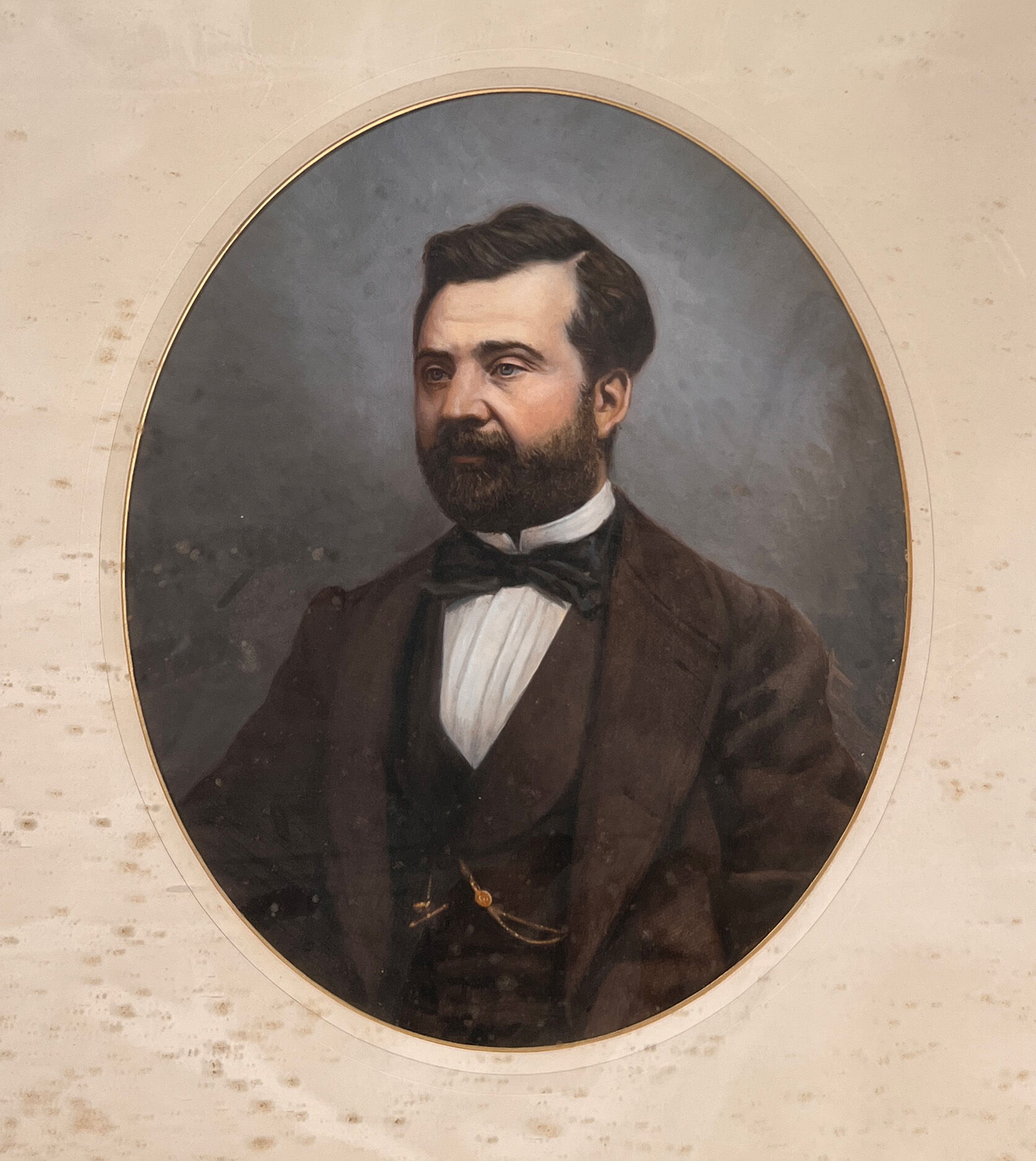 Oil on canvas of a portrait of a man