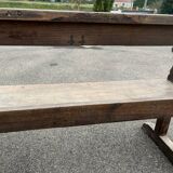 Old pegged oak church bench