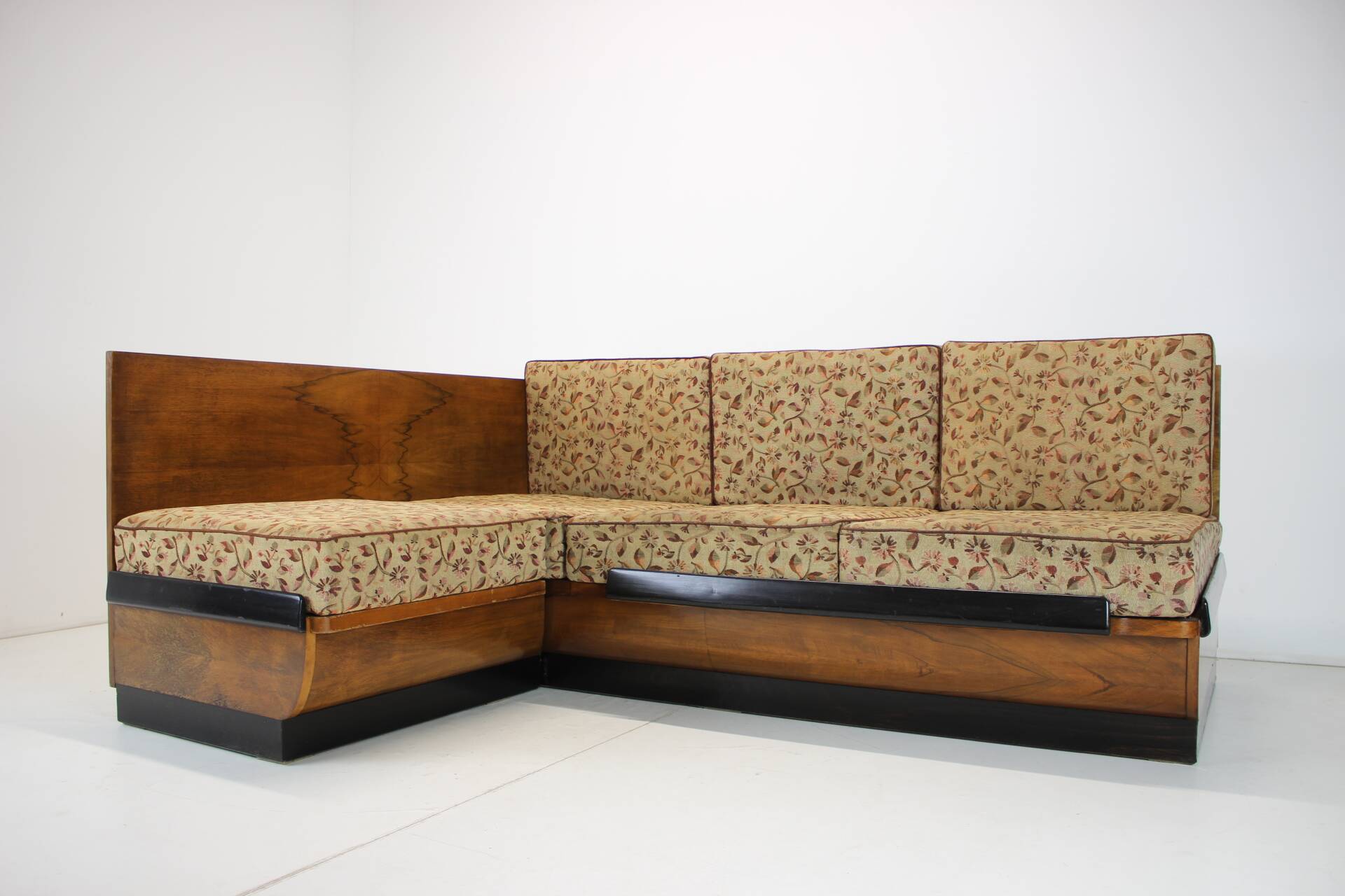 Rare Fabric Folding Sofa by Halabala for UP. Zavody, 1953, Czechoslovakia