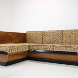 Rare Fabric Folding Sofa by Halabala for UP. Zavody, 1953, Czechoslovakia
