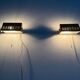 Pair of yellow metal wall lights from the mid-century by N Leuchten, 1960s, Germany.