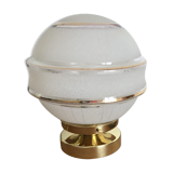 Lampe à poser art déco en verre et support en laiton