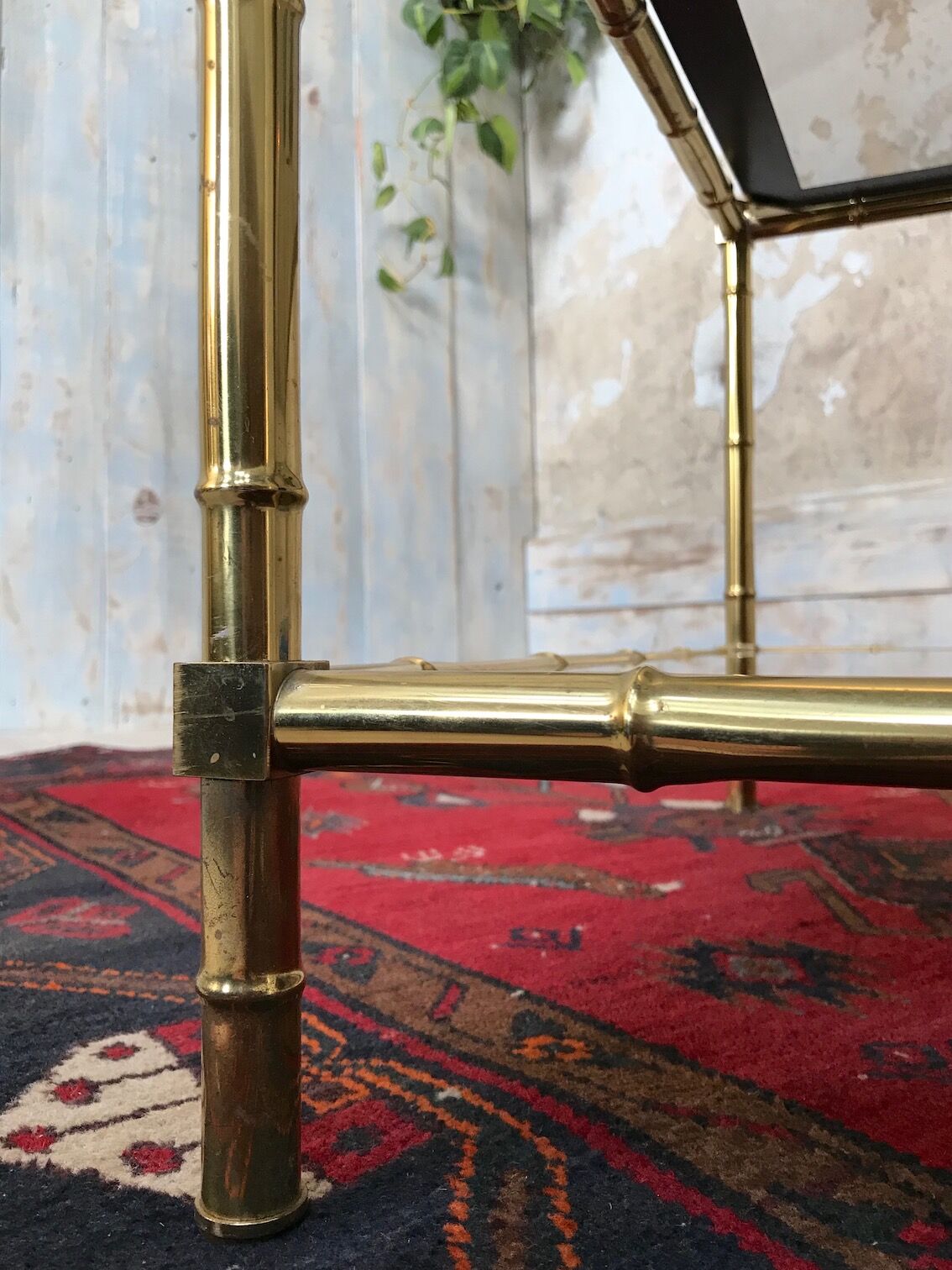 Bamboo imitation brass coffee table