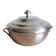 silver metal vegetable dish with crossed ribbon decoration