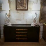 Lacquered and brass sideboard edited by Marie Sabot in the 70
