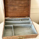 Wooden storage chest old vintage tool box