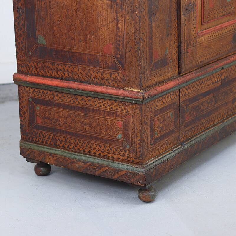 Cabinet de mariée peint d'art populaire 1816