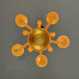 Venetian chandelier in golden murano glass 5 arms of light circa 1930