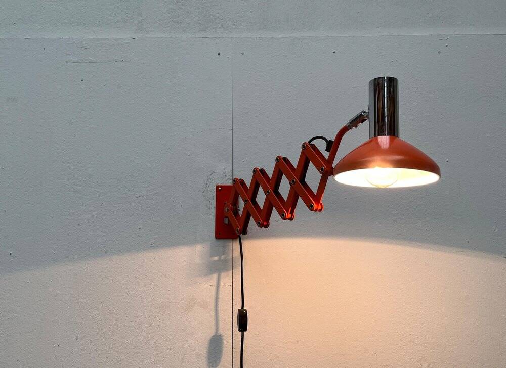 Mid-Century German Space Scissor Wall Lamp by Hustadt Leuchten, 1960s, set of 2