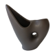 Free-form anthracite grey ceramic vase, Louis Giraud, Vallauris