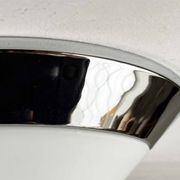 Vintage conical glass and chrome ceiling lamp, 1980s