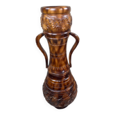 Important carved wooden jar