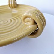 Vintage fruit bowl basket ocher ceramic art deco style