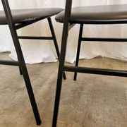 SET of 4 Vintage School Chairs /Black Leather / STOL Kamnik 80s Yugoslavia