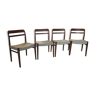 Scandinavian set of 4 teak dining chairs by Gustav Bahus & eft from the 1960s
