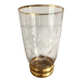 22cm engraved and gilded glass vase
