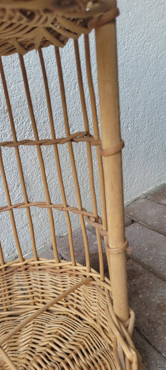 Vintage rattan bar trolley