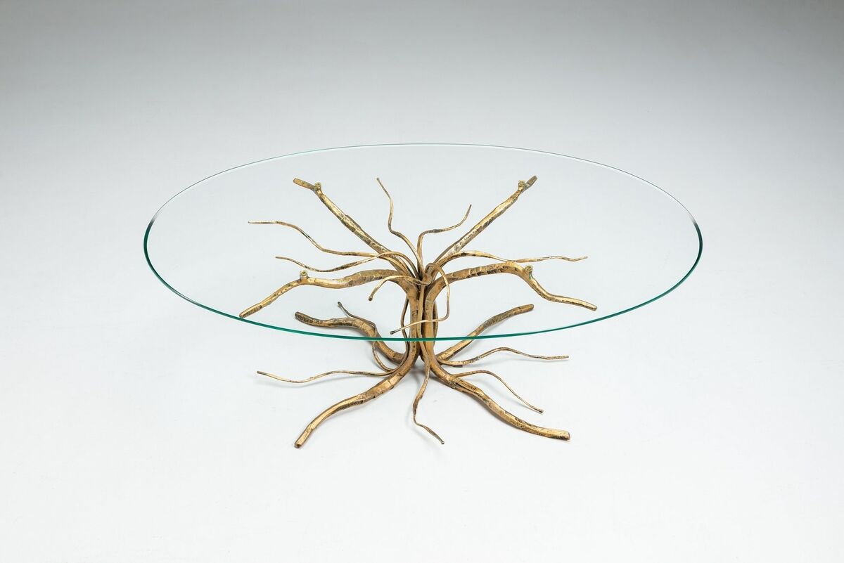 Salvino Marsura tree shaped brutalist coffee table Italy 1970
