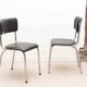 Chaise vintage tubax skaï noir et chrome