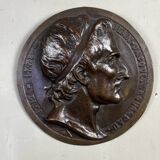 Pair of bronze medallions, Rouget de Lille and J.J. Rousseau