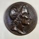 Pair of bronze medallions, Rouget de Lille and J.J. Rousseau