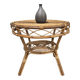Table d’appoint ronde vintage en rotin – années 60/70