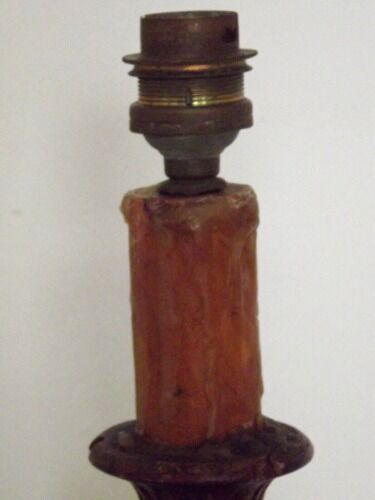 Vintage carved wooden lamp