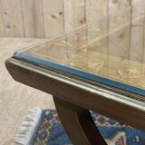 Table basse anglaise en marqueterie, années 50