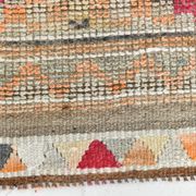 3x12 Vintage Red Orange Turkish Runner Rug, Handmade Wool Carpet, 86x352Cm