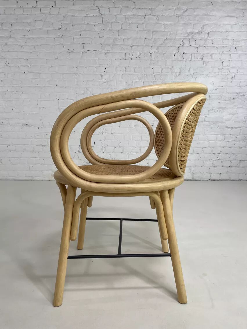 Fauteuil en rotin et cannage