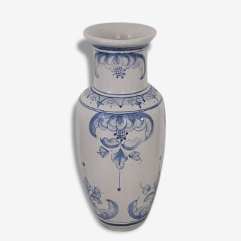 Beige and Blue ceramic vase