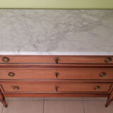 Louis XVI style chest of drawers in solid fruit wood.