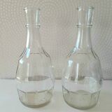Pair of bistro style table decanters