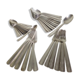 40's silver plated metal cutlery set 36 pieces