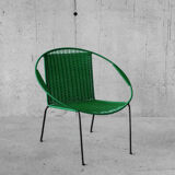 Armchair metal structure and green ropes 1960