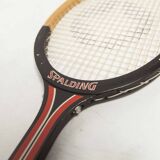 1970 Spalding black and red wooden tennis racket