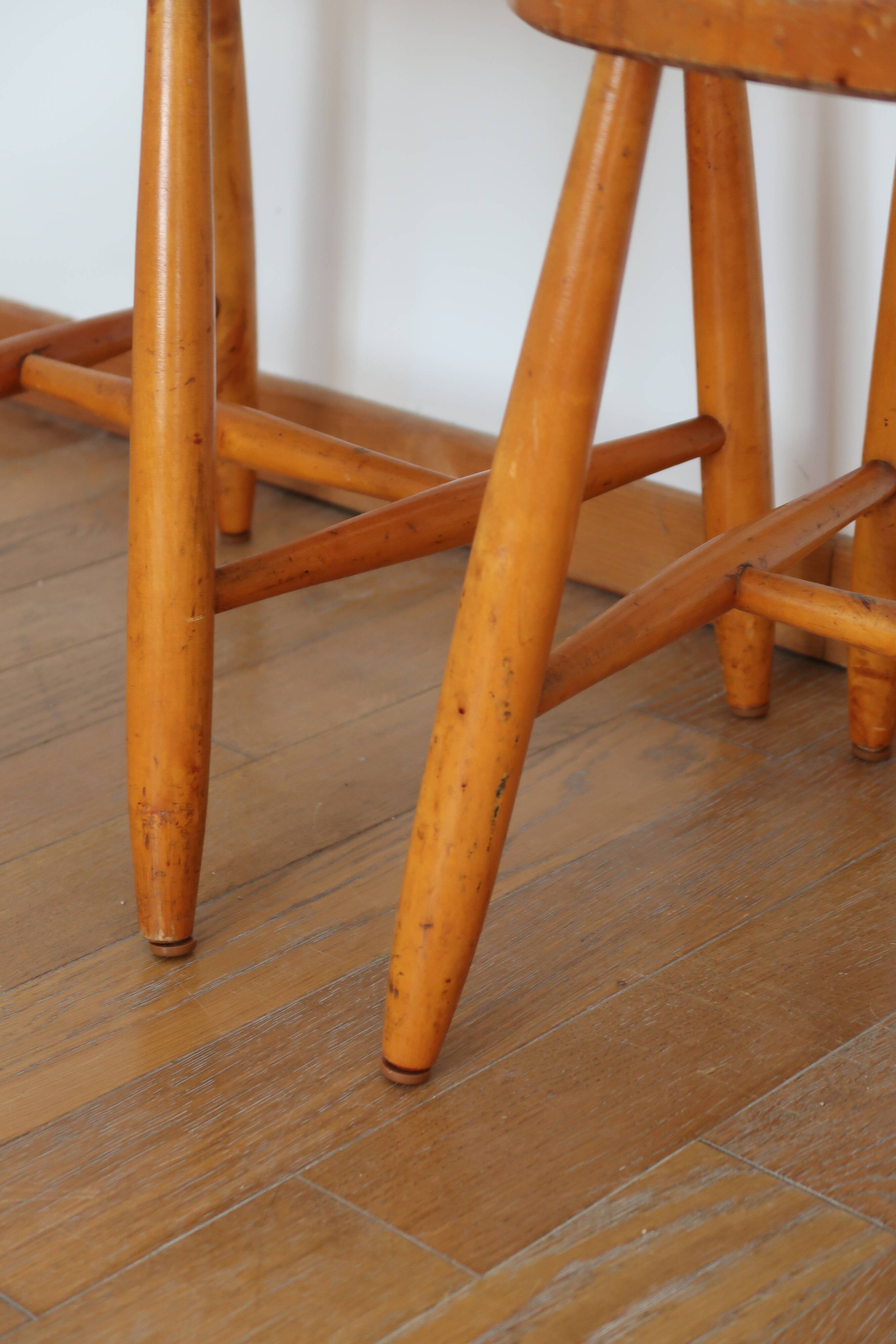 4 Scandinavian beech chairs