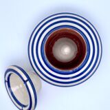 Moroccan ashtray with blue and white stripes