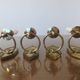 Series of 4 art deco sconces to lions in solid golden brass 40s 50s