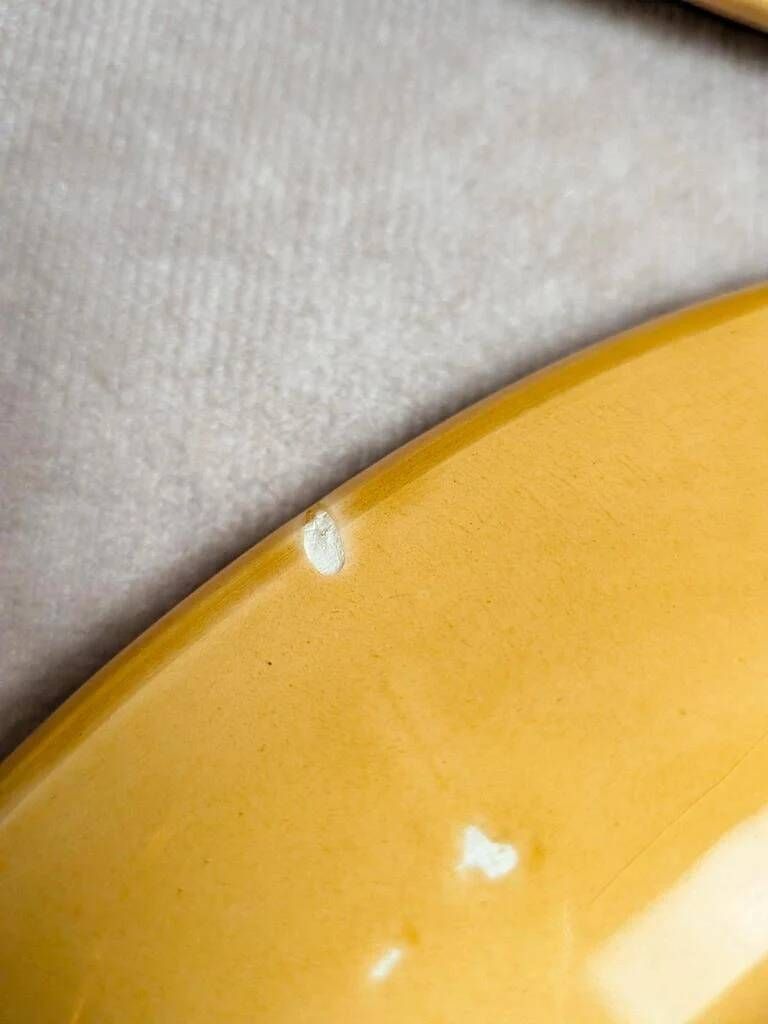 Set of 8 vintage oyster plates in majolica – Ateliers du Revernay