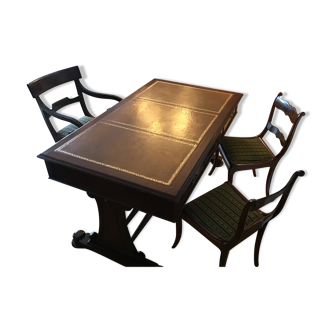 Bureau ministre et 3 chaises