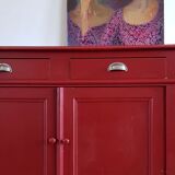 English style painted red storage cabinet