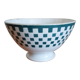 Bowl on piedouche earthenware Terre de fer, green checkerboard
