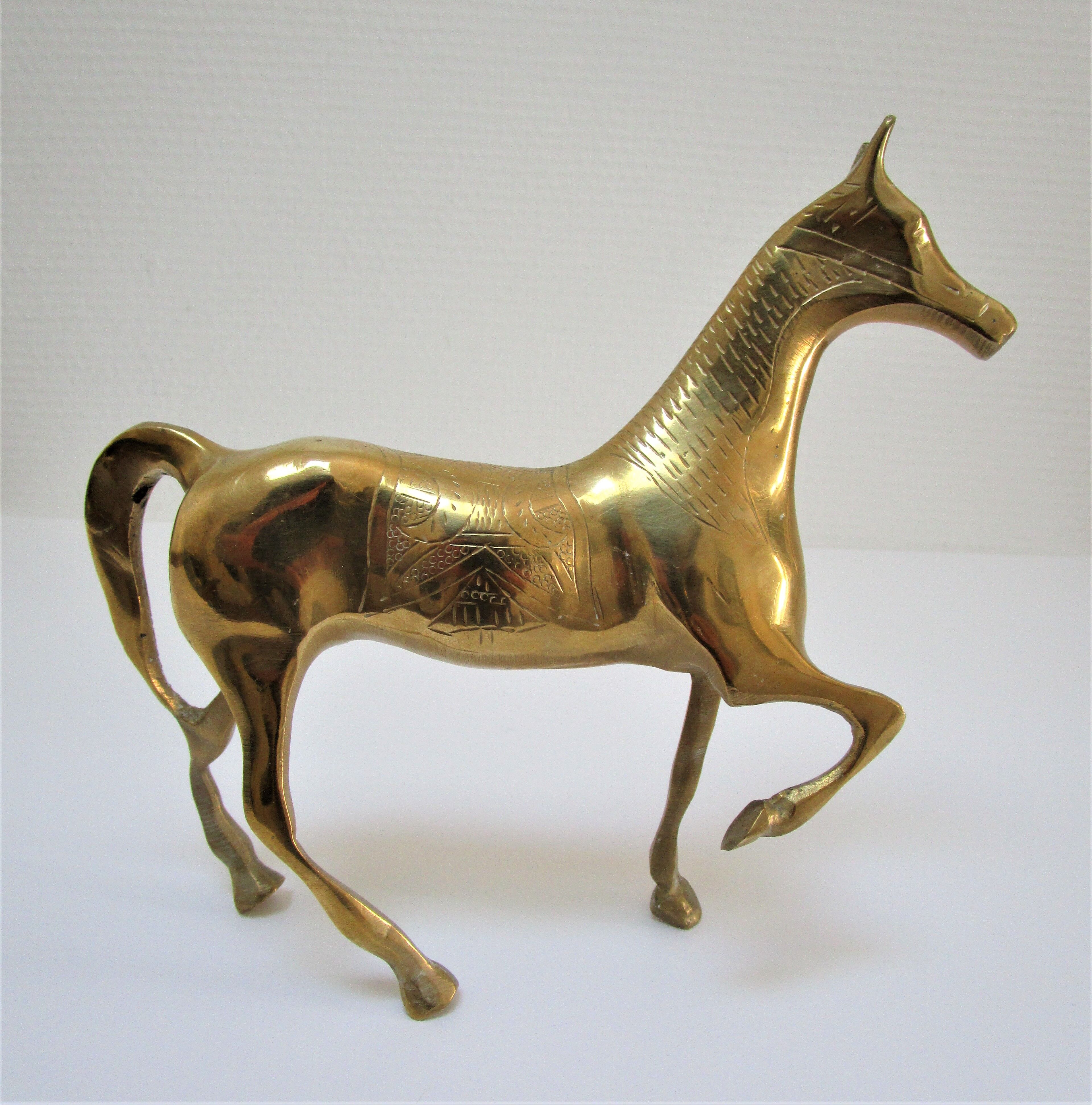 Vintage solid brass horse