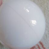 Two opaline glass globe wall lights