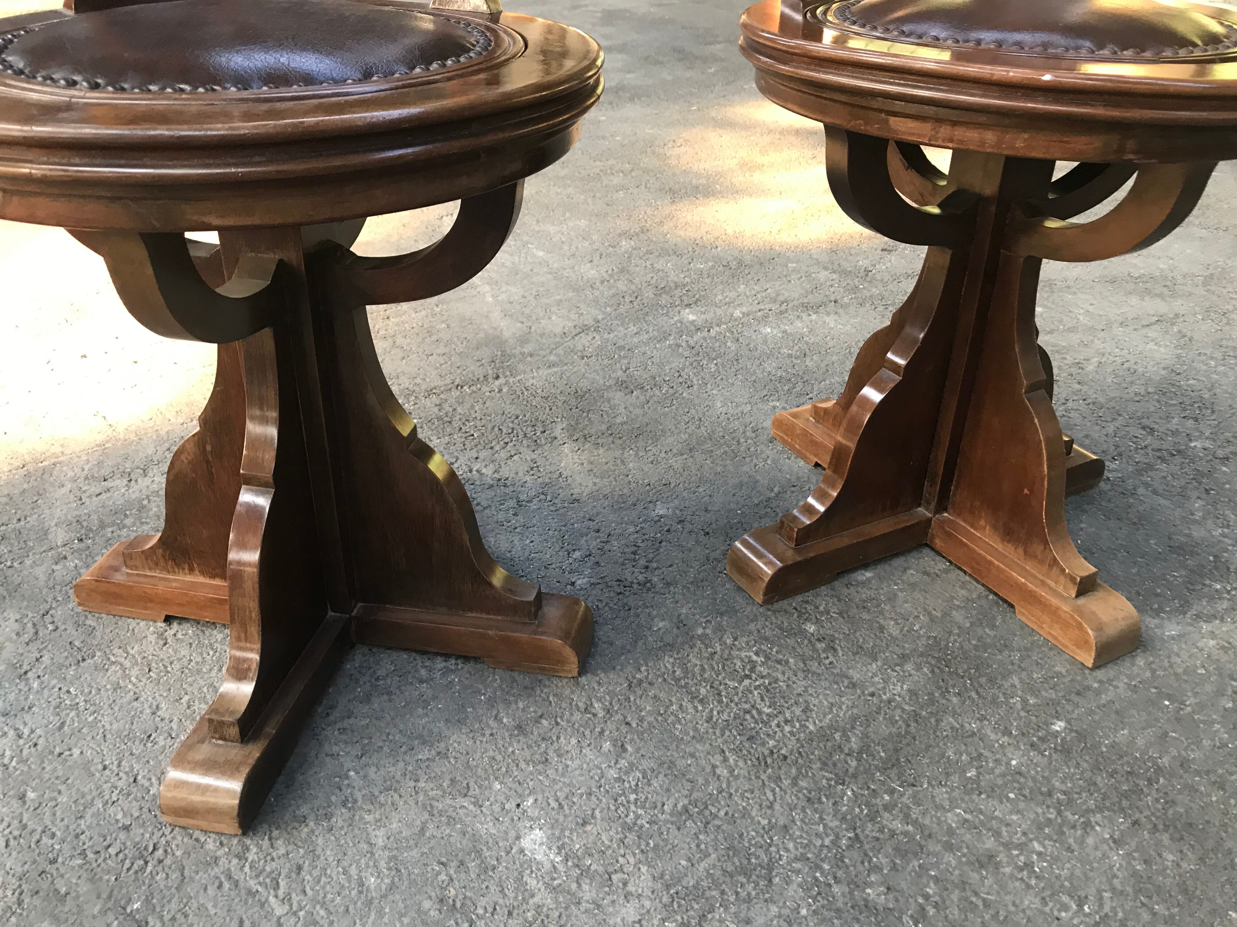 Pair of mahogany boat chairs 1970