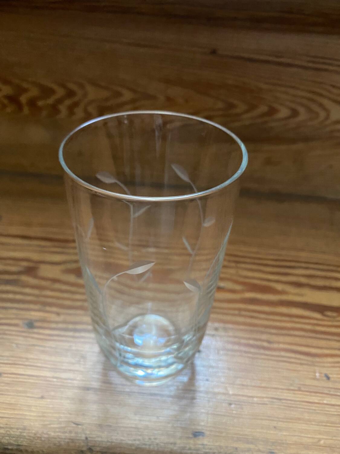 6 old engraved water or orangeade glasses