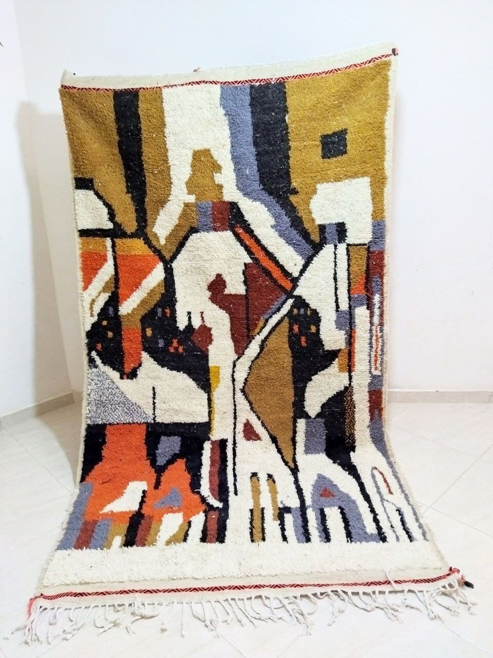 Tapis berbère tribal coloré 257 x 150 cm