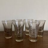 Set de 6 gobelets Biot rose des sables 1960 signés